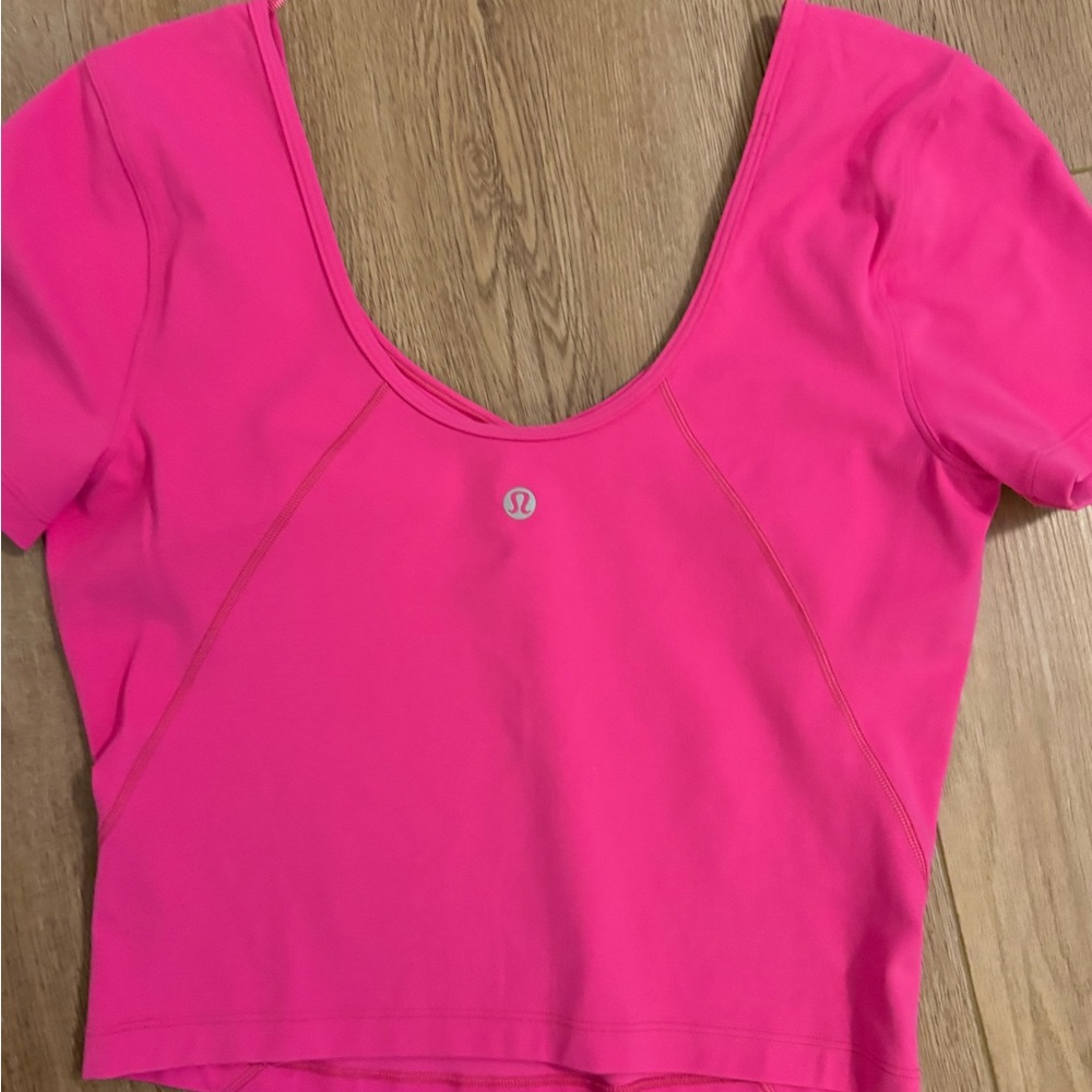 lululemon athletica align short sleeve Pink Crop Top